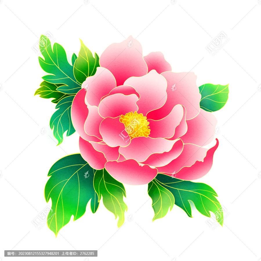 國潮風牡丹