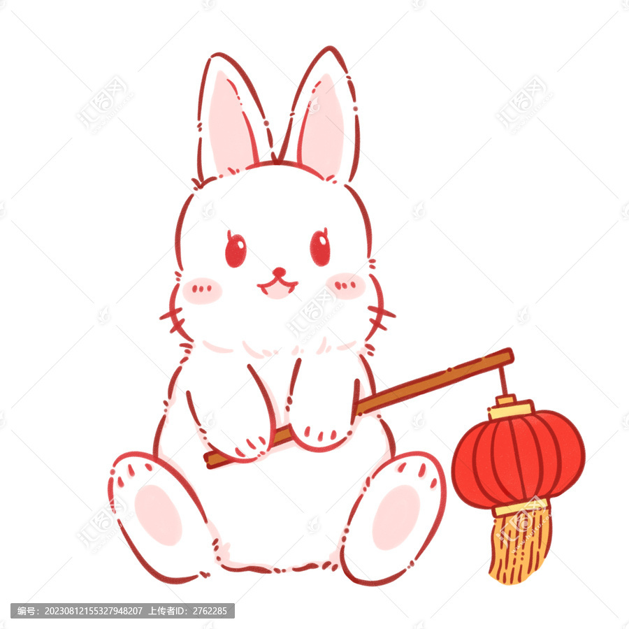 拿燈籠的小兔子素材