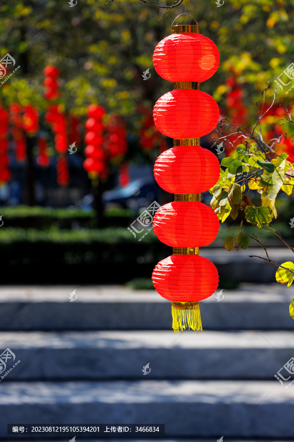 深圳春节城市街头灯笼串
