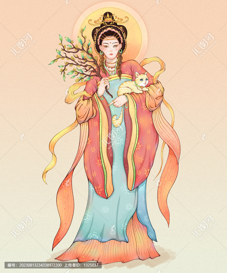 嫦娥桂花仙子古風(fēng)美女人物插畫