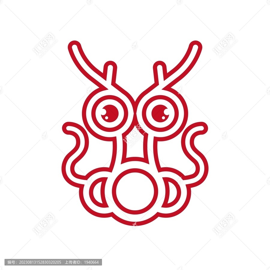 龍卡通線描