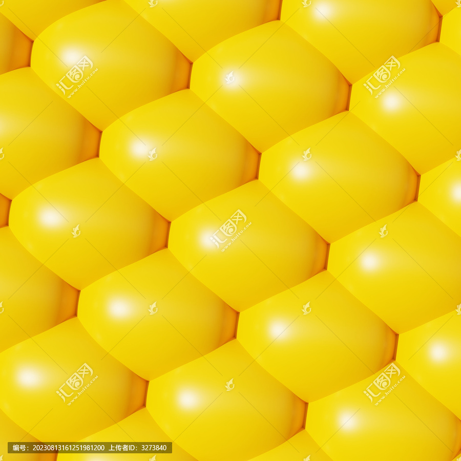 抽象元素黃色重復(fù)排列背景3D