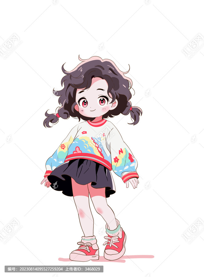 可愛雙辮女孩