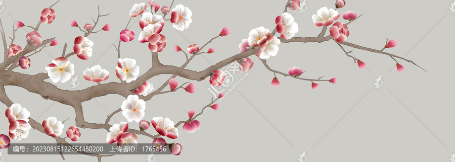 工筆畫梅花裝飾畫