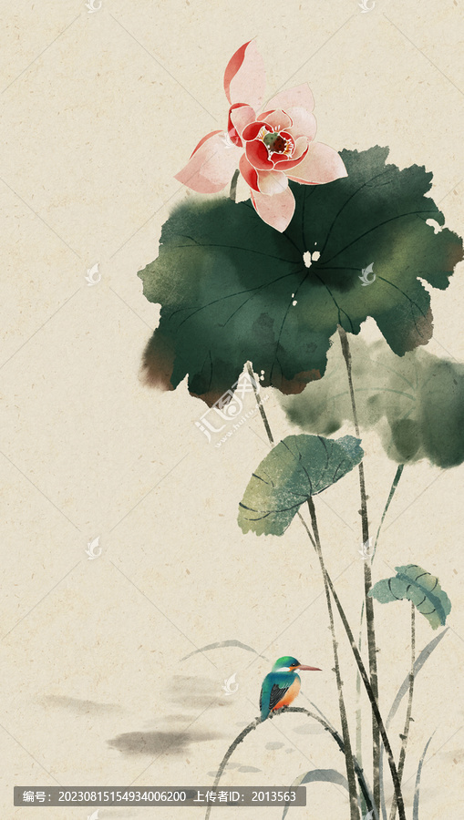 水墨荷花