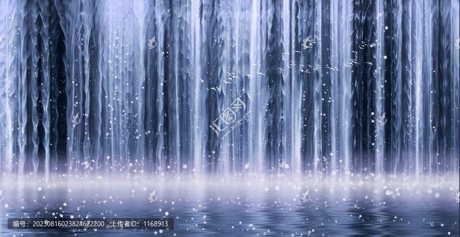 高清瀑布背景墻