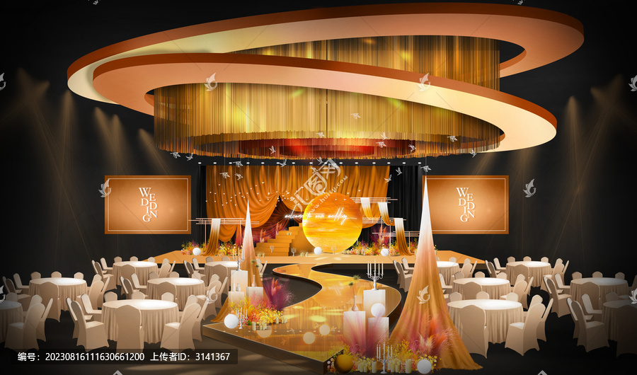 落日風(fēng)婚禮背景效果圖