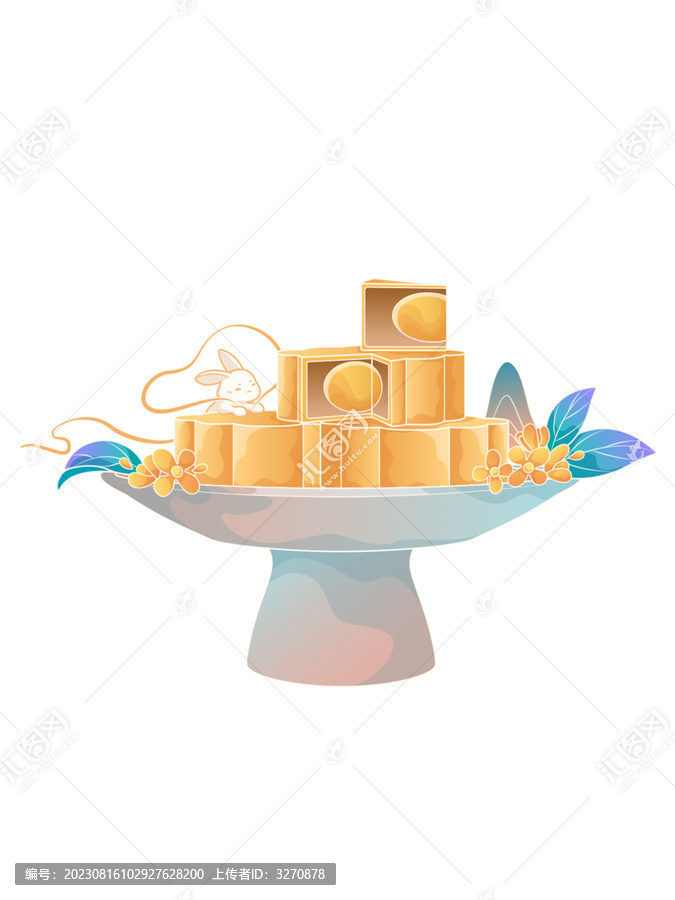 玉兔月餅中秋素材