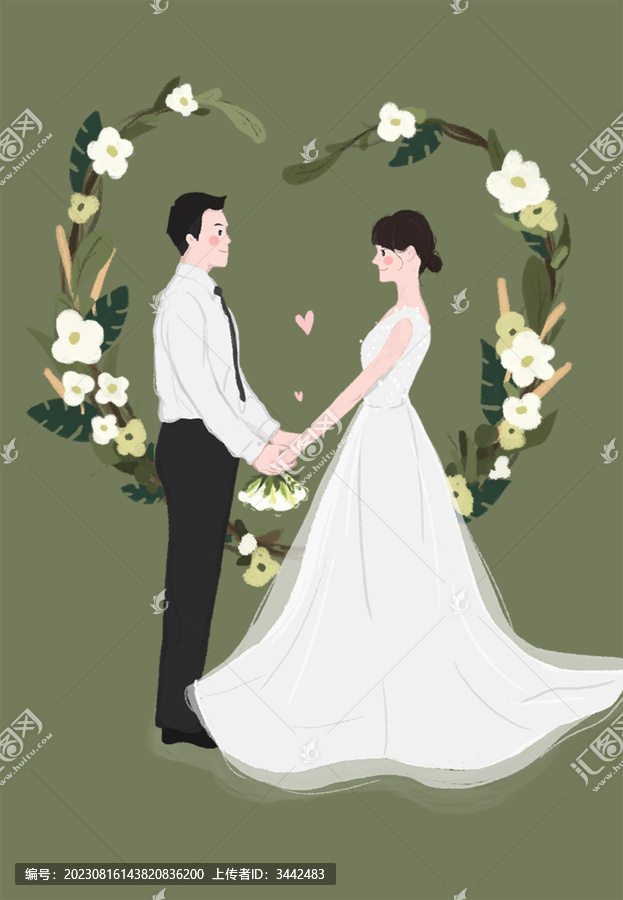 原創(chuàng)手繪婚禮插畫海報