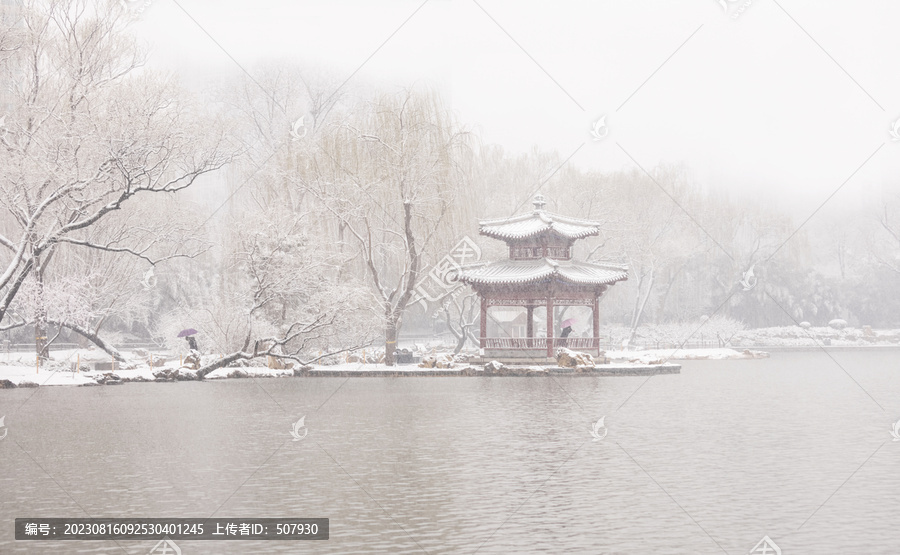 亭子雪景