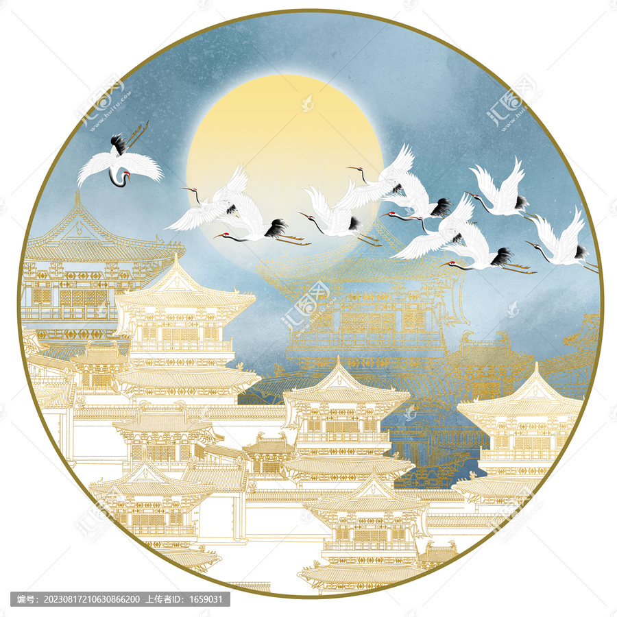 圓形刺繡閣樓壁畫(huà)