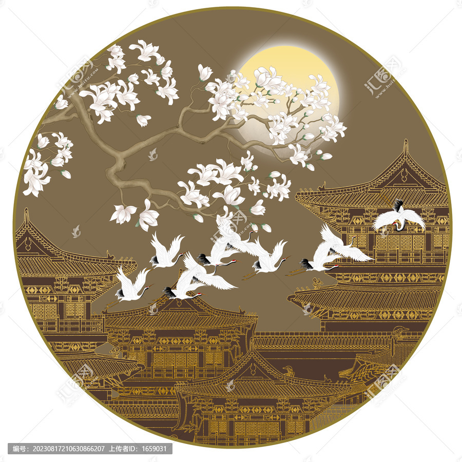 復(fù)古刺繡花鳥(niǎo)裝飾畫(huà)