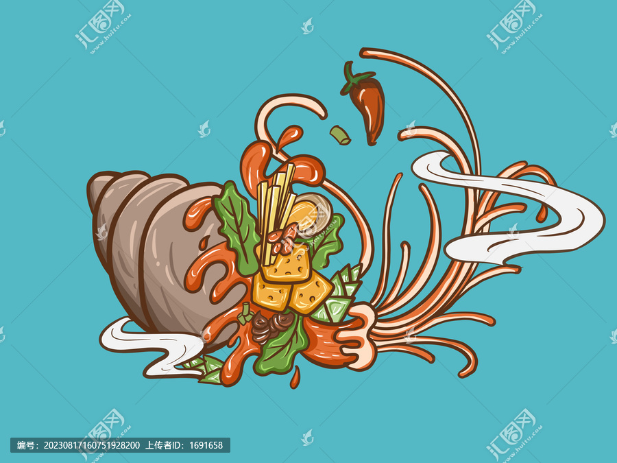 螺螄粉插畫包裝設(shè)計