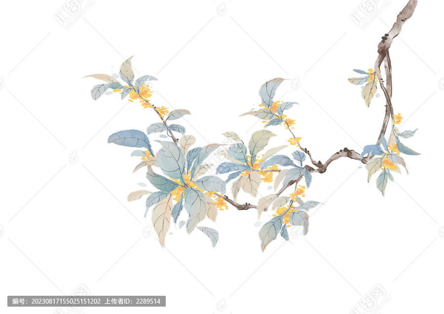 唯美國(guó)風(fēng)秋日桂花插畫