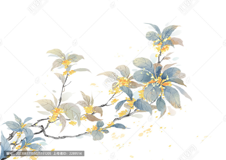 國(guó)風(fēng)秋日桂花意境插畫