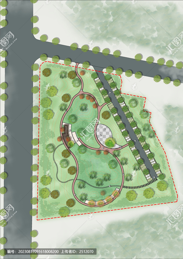 小清新公園規(guī)劃設(shè)計(jì)彩色平面圖