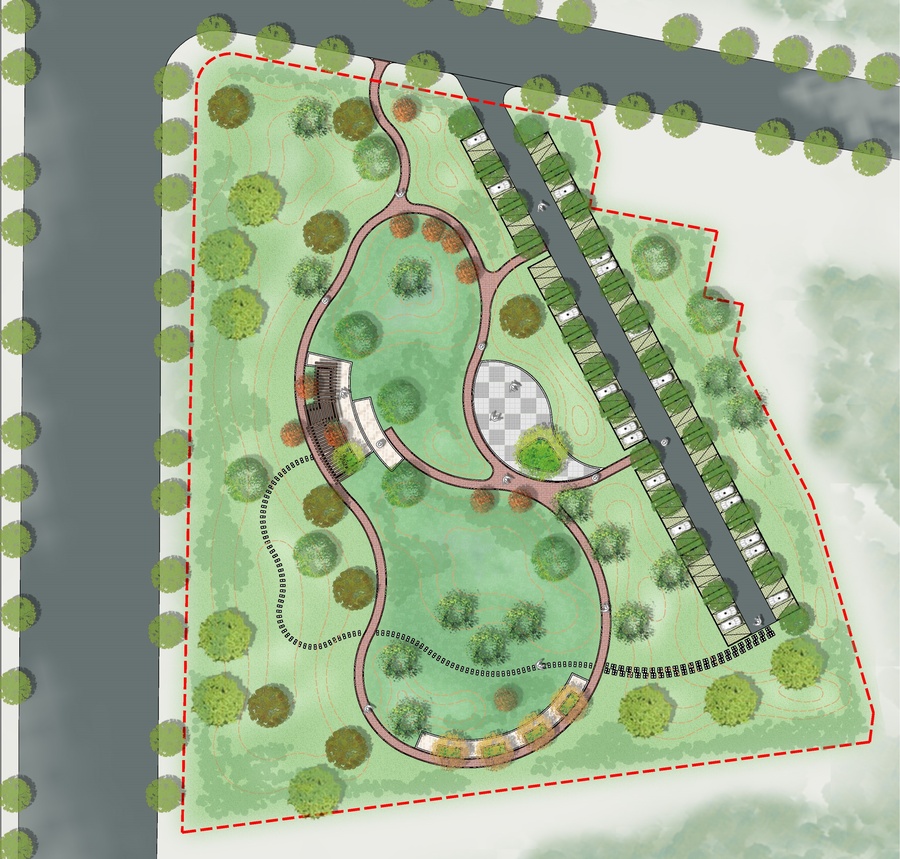小清新公園規(guī)劃設(shè)計(jì)彩色平面圖