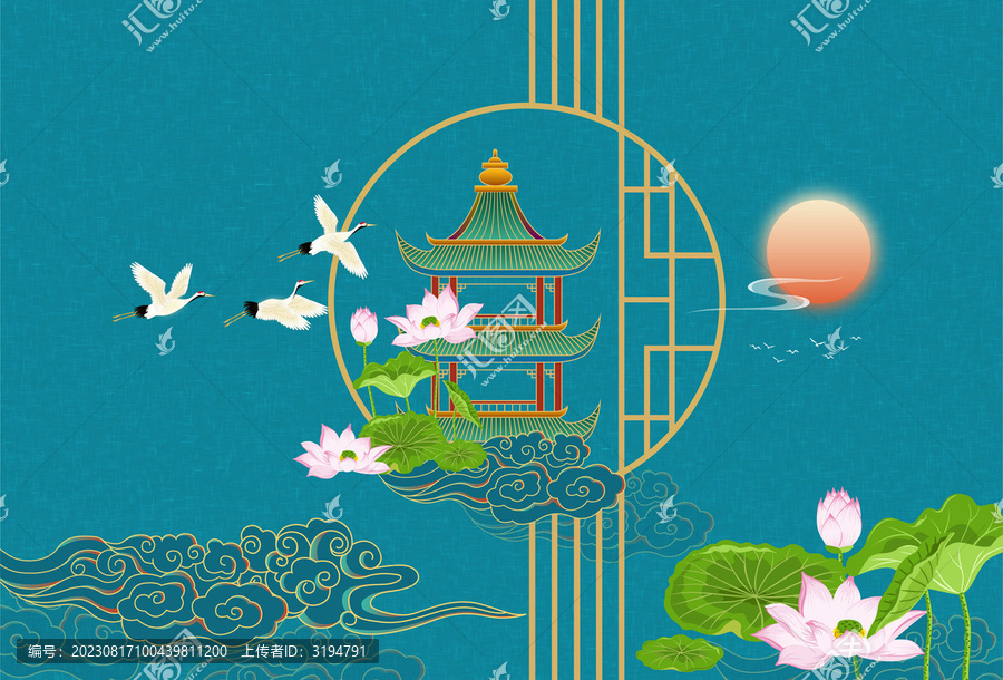 古風國潮意境裝飾插畫