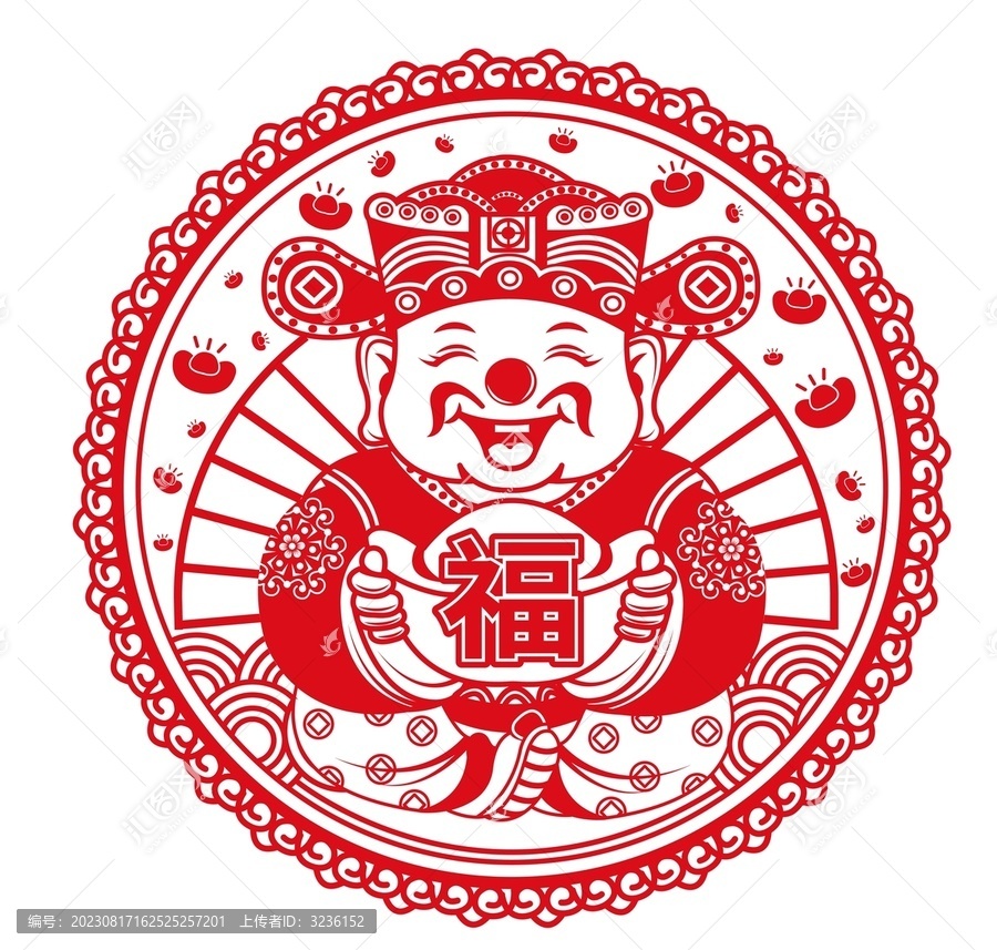 靜電貼財(cái)神新年