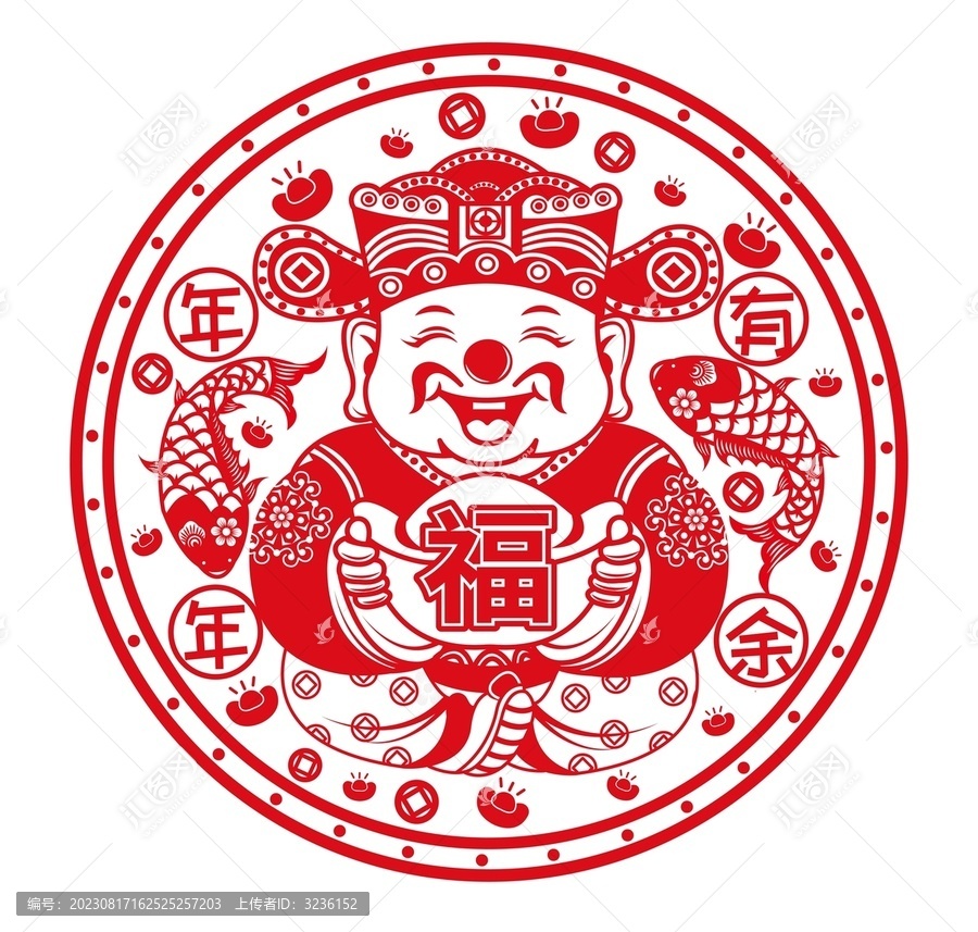 靜電貼財(cái)神年年有余