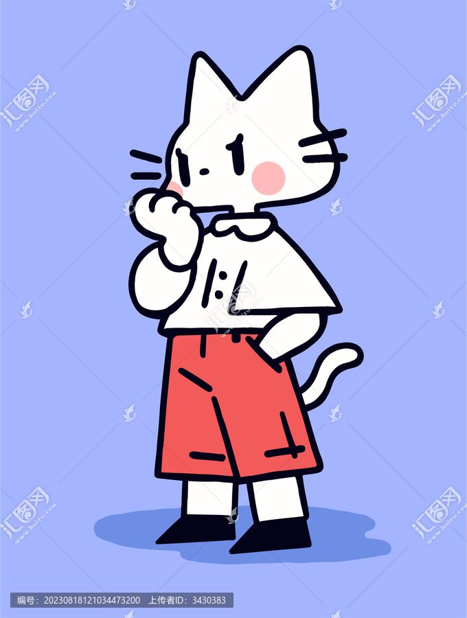白貓少女可愛潮酷小貓貓咪