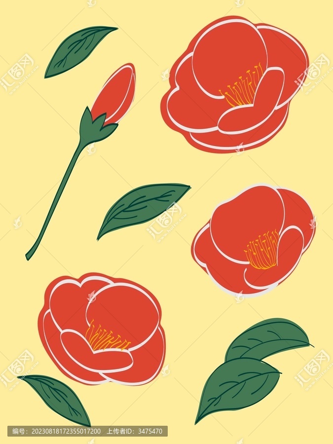 山茶花卉素材