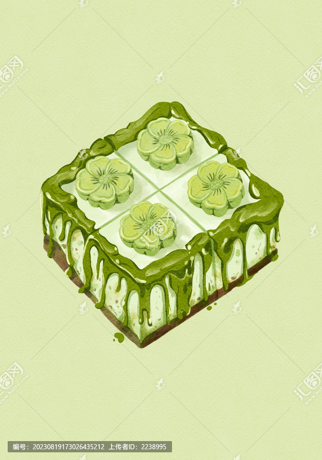 茉莉蜜瓜抹茶蛋糕