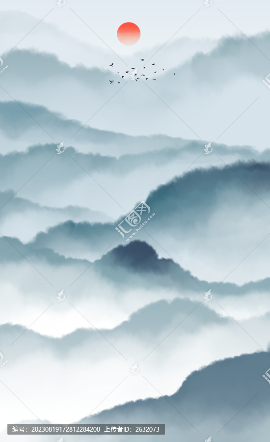 新中式遠(yuǎn)山圖