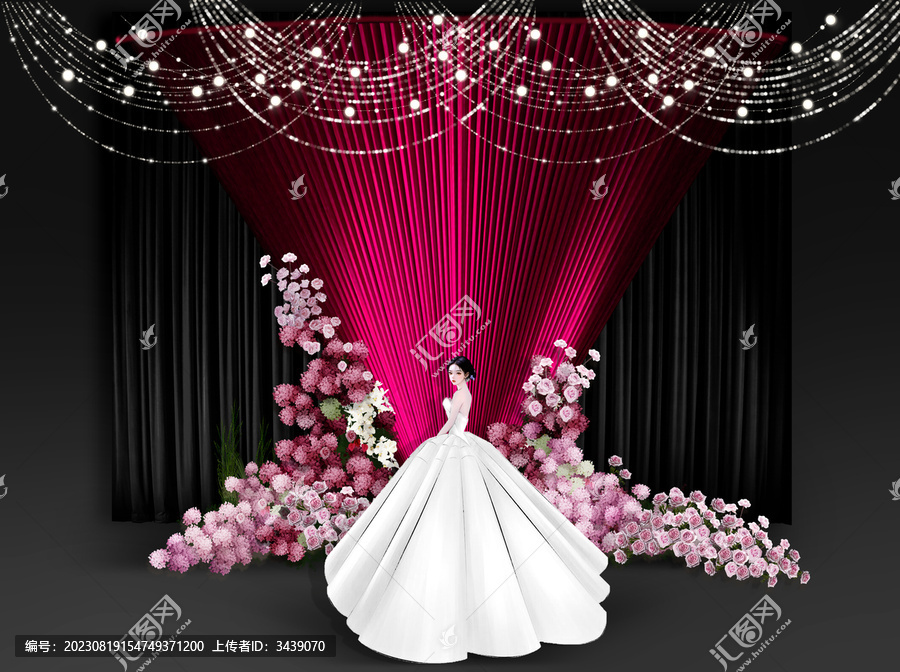 粉色韓式婚禮迎賓區(qū)