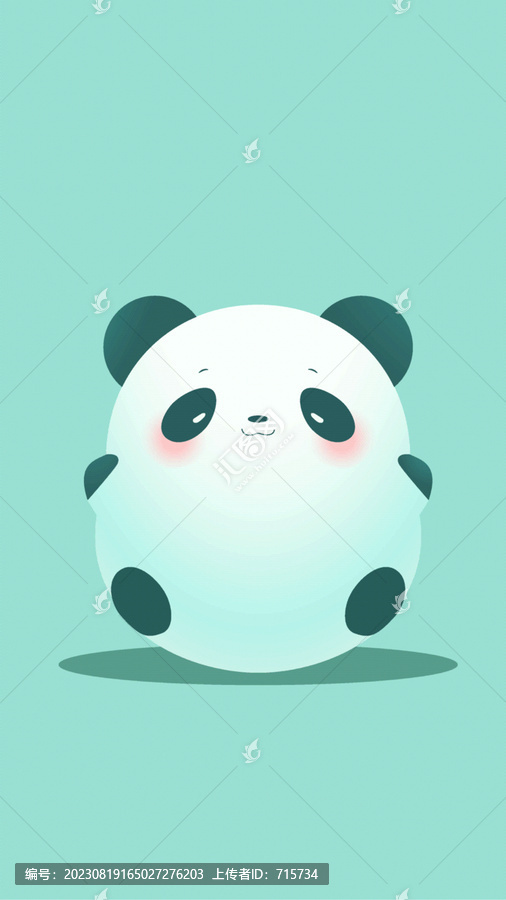 可愛卡通熊貓插畫