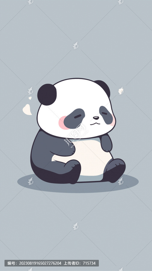 可愛卡通熊貓插畫