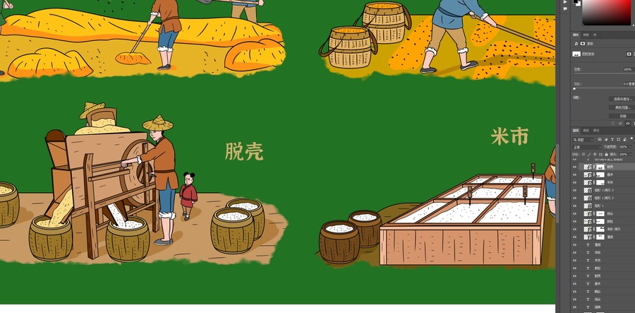 古代稻米加工流程圖