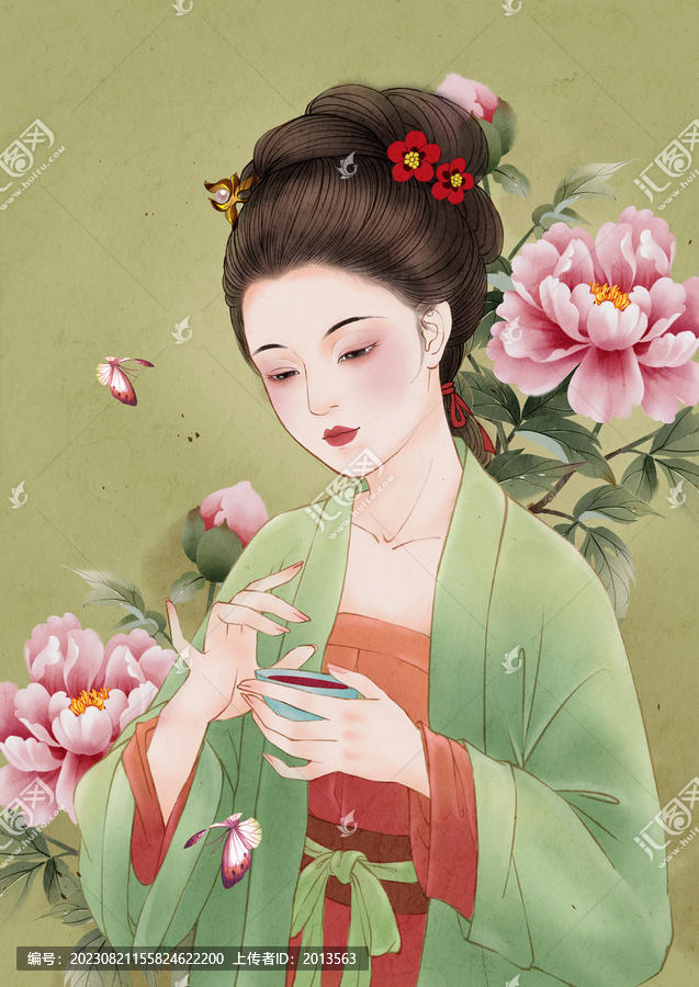 胭脂仕女圖