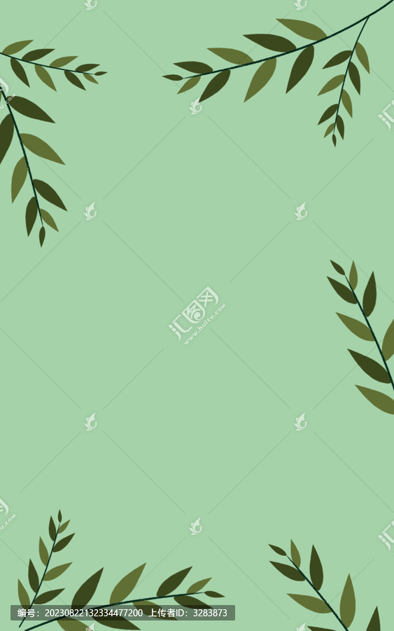綠色樹枝素材背景壁紙