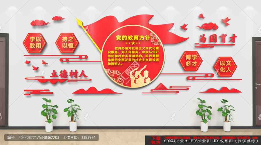 黨的教育方針背景墻