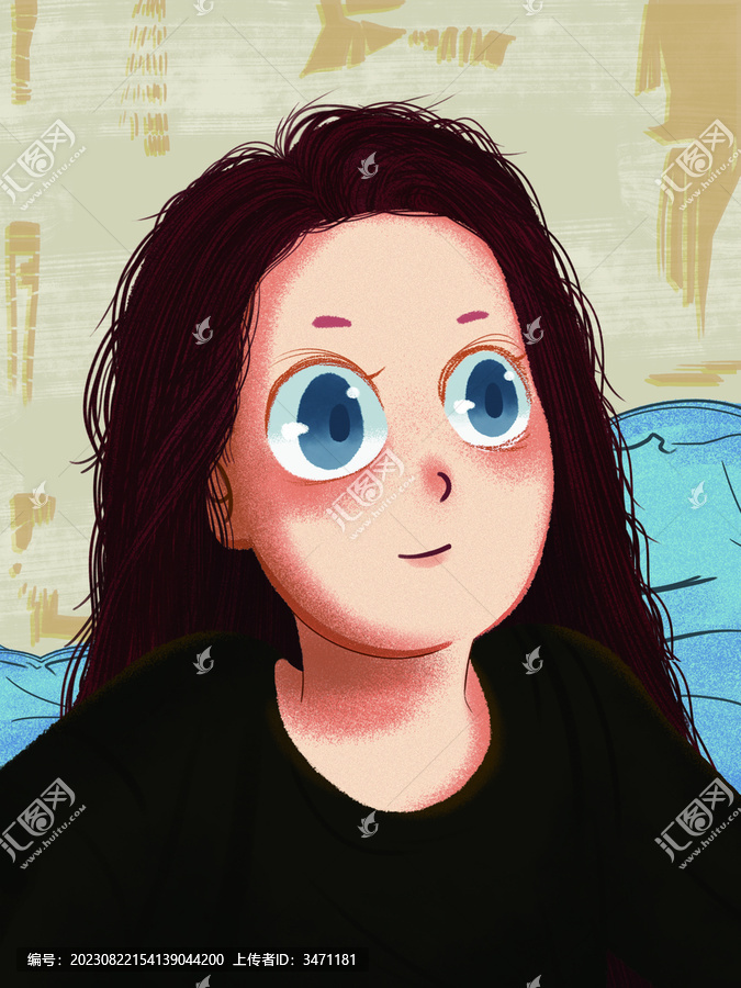 肌理風(fēng)人像插畫