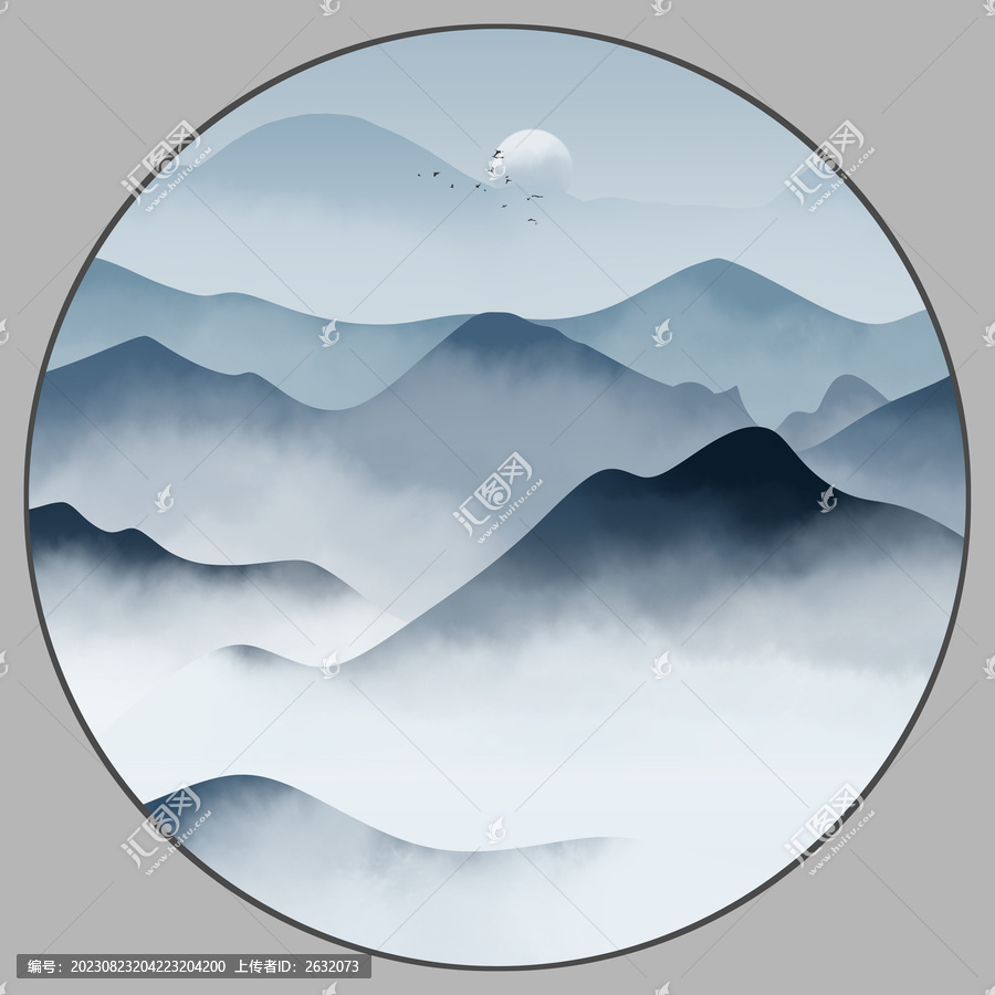 遠山圖裝飾畫