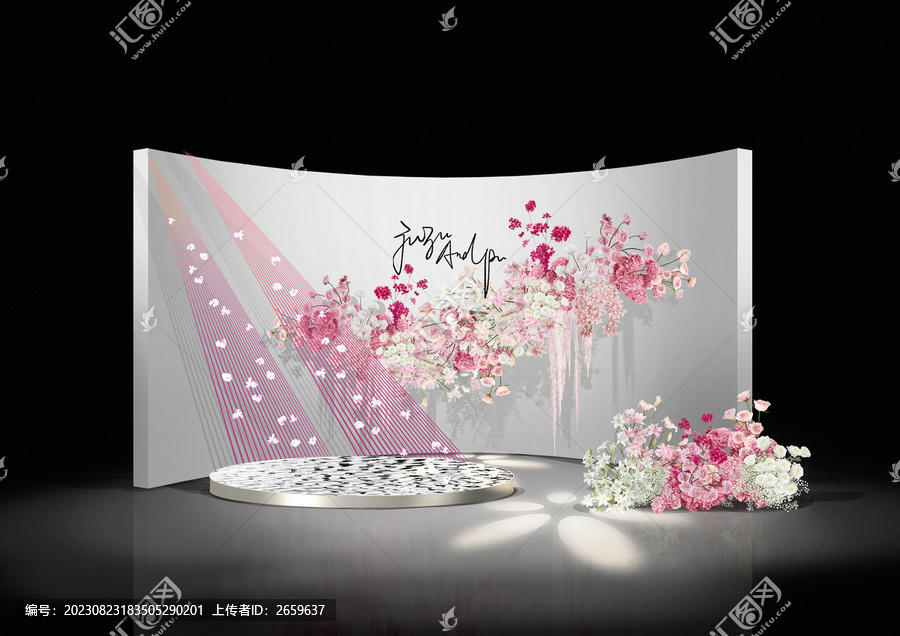 白粉色韓式婚禮迎賓區(qū)