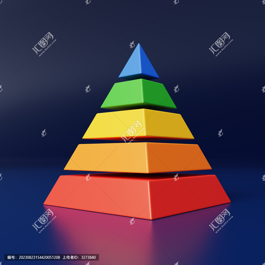 金字塔数据可视化比例阶层3D