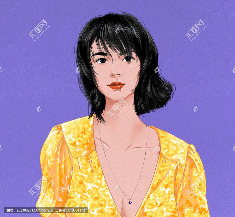 女性人物手繪素材