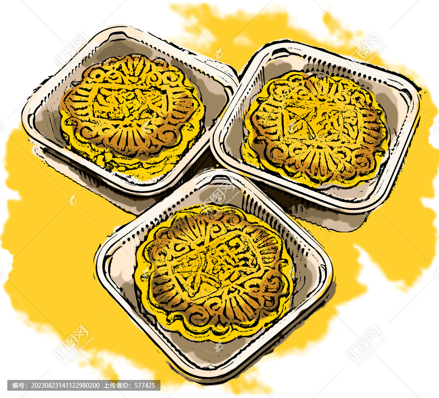 月餅插畫