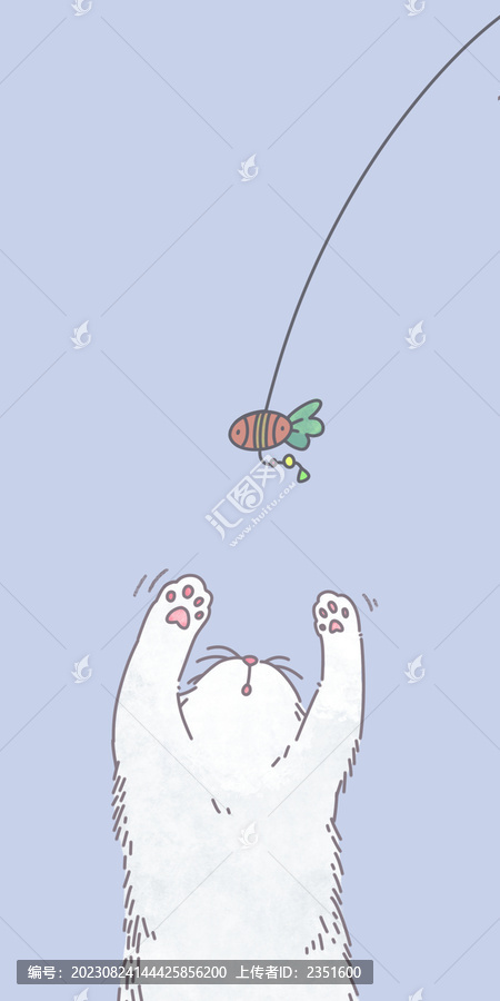 逗貓棒玩耍的貓咪