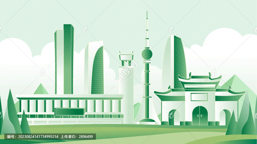 洛阳绿色旅游城市插画