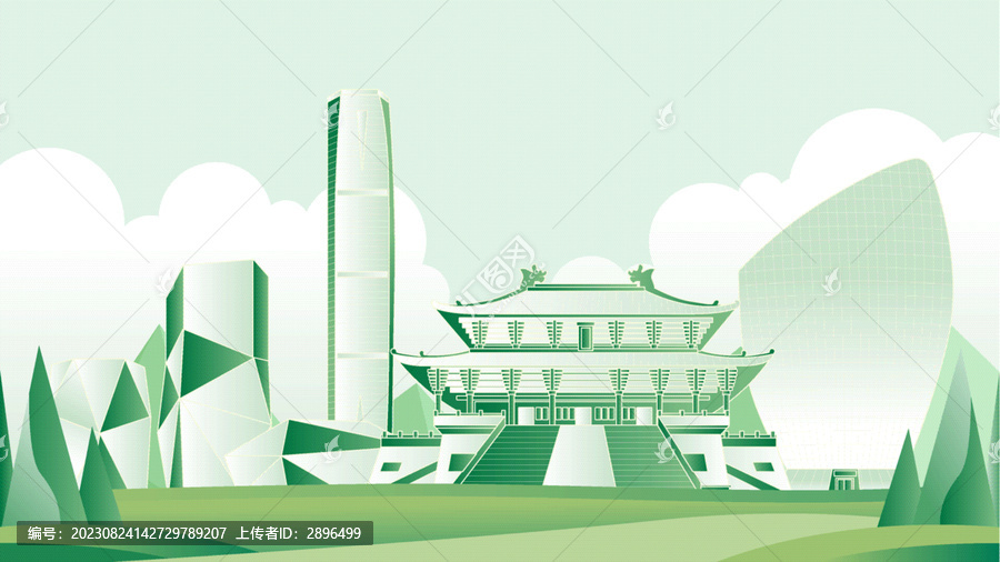 柳州綠色旅游城市插畫