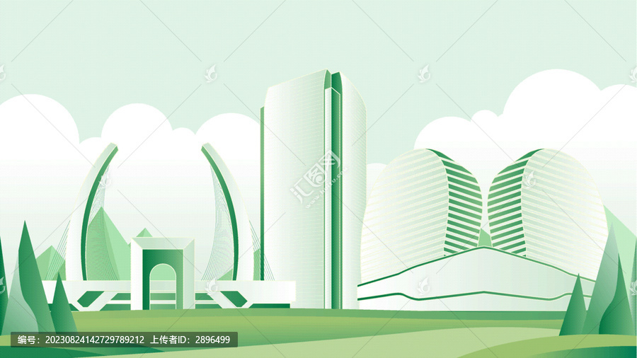 保定綠色旅游城市插畫