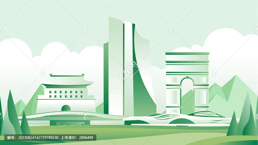 廊坊綠色旅游城市插畫