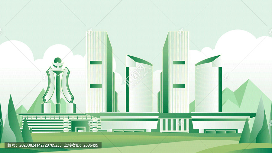 泰安綠色旅游城市插畫