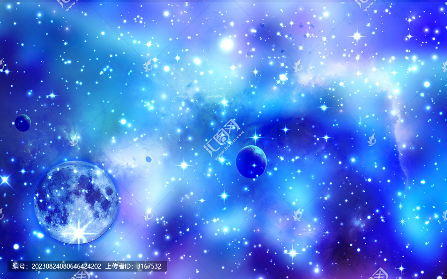 藍(lán)色唯美星空背景