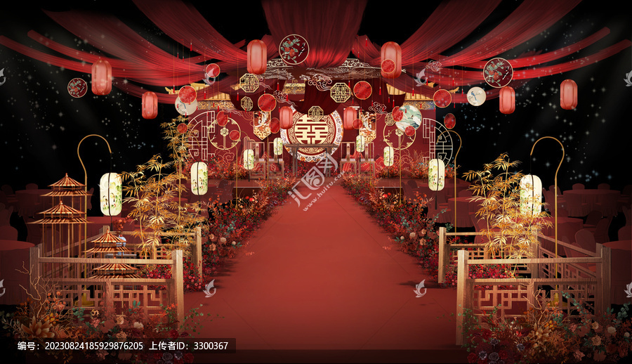 中式婚禮效果圖