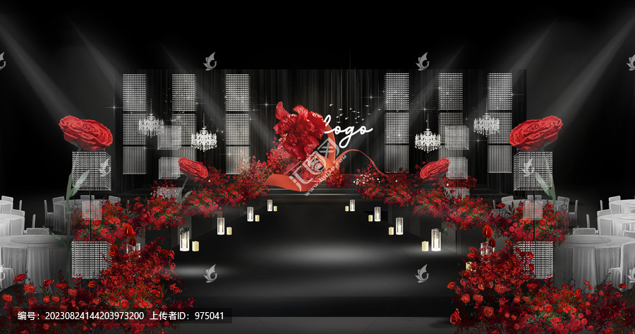 紅黑水晶韓式秀場風(fēng)婚禮效果圖
